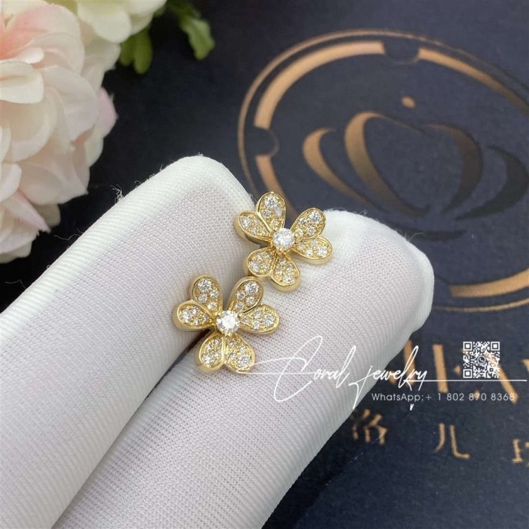 Van Cleef & Arpels Frivole Earrings, Mini Model Yellow Gold, Diamond Vcarp24200 (5)