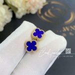 Van Cleef & Arpels Sweet Alhambra Lapis Gold Earrings (3)