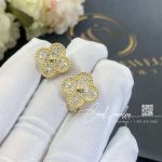 Van Cleef & Arpels Vintage Alhambra Earrings Yellow Gold, Diamond Vcara44700 (2)