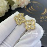 Van Cleef & Arpels Vintage Alhambra Earrings Yellow Gold, Diamond Vcara44700 (4)