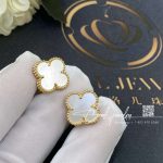 Van Cleef & Arpels Vintage Alhambra Earrings Yellow Gold, Mother Of Pearl Vcara44100 (2)