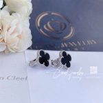 Van Cleef & Arpels Vintage Alhambra Earrings White Gold, Onyx (3)