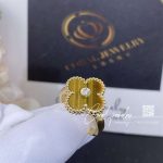 Van Cleef & Arpels Vintage Alhambra Ring Yellow Gold, Diamond, Tiger Eye Vcard40900 (4)