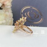 Van Cleef & Arpels Frivole Ring, 8 Flowers Rose Gold, Emerald, Ruby Vcarp7se00 (4)