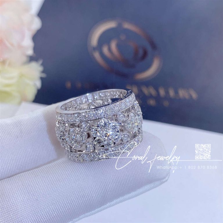 Van Cleef & Arpels Snowflake Diamond Platinum Band Ring Vcaro3rm00 (6)