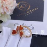 Van Cleef & Arpels Sweet Alhambra Effeuillage Ring Rose Gold, Carnelian, Diamond Vcarn5p600 (4)