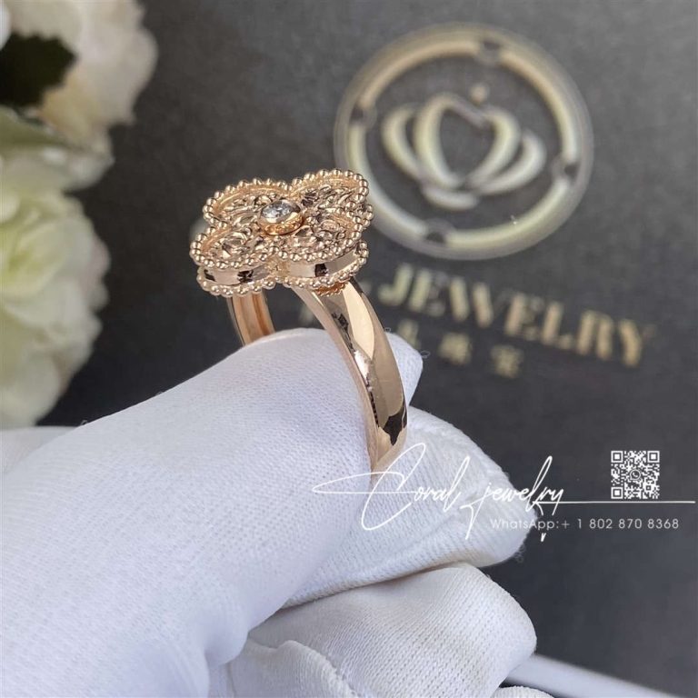 Van Cleef & Arpels Vintage Alhambra Ring Rose Gold, Diamond, Vcarn9zt00 (3)