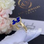 Van Cleef & Arpels Vintage Alhambra Ring Yellow Gold, Diamond,blue Ceramic (3)