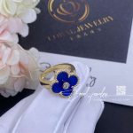 Van Cleef & Arpels Vintage Alhambra Ring Yellow Gold, Diamond,blue Ceramic (5)