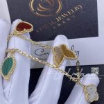 Van Cleef & Arpels Lucky Alhambra Bracelet, 4 Motifs Yellow Gold, Carnelian, Malachite, Mother Of Pearl, Tiger Eye Vcard79600 (5)