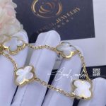 Van Cleef & Arpels Pure Alhambra Bracelet, 4 Motifs Yellow Gold, Mother Of Pearl Vcara36300 (1)