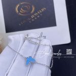 Van Cleef & Arpels Sweet Alhambra Butterfly Bracelet White Gold, Turquoise Vcarf80400 (5)