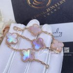 Van Cleef & Arpels Vintage Alhambra 5 Motif 18k Rose Gold Pink Mother Of Pearl Bracelet (2)