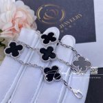 Van Cleef & Arpels Vintage Alhambra 5 Motif 18k White Gold Onyx Bracelet (5)