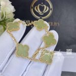 Van Cleef & Arpels Vintage Alhambra 5 Motif 18k Yellow Gold Jade Bracelet (1)