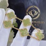 Van Cleef & Arpels Vintage Alhambra 5 Motif 18k Yellow Gold Jade Bracelet (6)