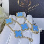 Van Cleef & Arpels Vintage Alhambra 5 Motif 18k Yellow Gold Turquoise Bracelet (3)