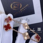 Van Cleef & Arpels Vintage Alhambra Bracelet, 5 Motifs Rose Gold, Carnelian Vcarp7rp00 (5)