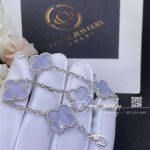 Van Cleef & Arpels Vintage Alhambra Bracelet, 5 Motifs White Gold, Chalcedony Vcard34700 (7)