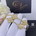 Van Cleef & Arpels Vintage Alhambra Bracelet, 5 Motifs Yellow Gold, Diamond Vcarp4kn00 (4)