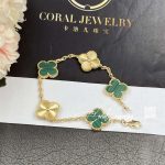 Van Cleef & Arpels Vintage Alhambra Bracelet, 5 Motifs Yellow Gold Guilloché And Malachite (8)