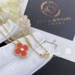Van cleef & arpels limited edition coral vintage alhambra pendant (2)