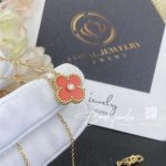 Van cleef & arpels limited edition coral vintage alhambra pendant (3)