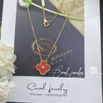 Van cleef & arpels limited edition coral vintage alhambra pendant (8)