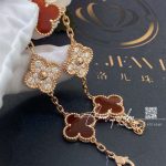 Van Cleef & Arpels Vintage Alhambra Limited Edition Diamond Carnelian Gold Bracelet (3)