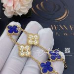 Van Cleef & Arpels Vintage Alhambra Limited Edition Diamond Lapis Gold Bracelet (1)