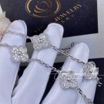 Van Cleef & Arpels Vintage Alhambra Bracelet, 5 Motifs White Gold, Diamond Vcara41500 (7)