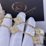 Van Cleef & Arpels Vintage Alhambra Bracelet, 5 Motifs Yellow Gold, Diamond Vcara41400 (6)