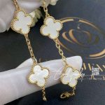 Van Cleef & Arpels Vintage Alhambra Bracelet, 5 Motifs Yellow Gold, Mother Of Pearl Vcara41800 (3)