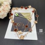 Van Cleef & Arpels Vintage Alhambra Long Necklace, 20 Motifs Rose Gold, Carnelian Vcarp7ro00 (8)