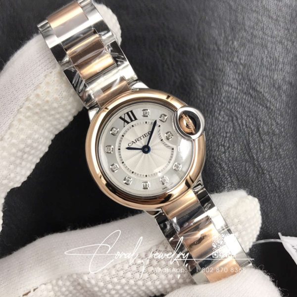 Replica Ballon Bleu De Cartier 28mm V6 Factory Stainless Steel Bezel (2)