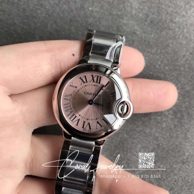 Replica Ballon Bleu De Cartier 33mm V6 Factory Pink Dial (2)