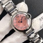 Replica Ballon Bleu De Cartier 33mm W6920041 V6 Factory Stainless Steel Pink Dial (4)