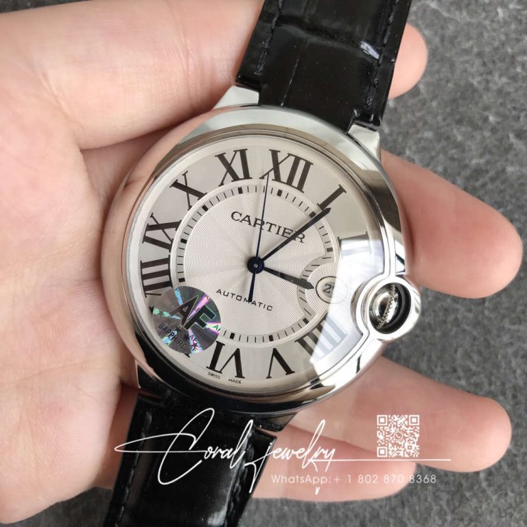 Replica Ballon Bleu De Cartier 42mm W69016z4 Af Factory Black Leather Strap (2)