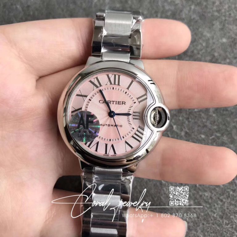 Replica Ballon Bleu De Cartier Quartz 28mm W6920038 Af Factory Pink Dial (1)