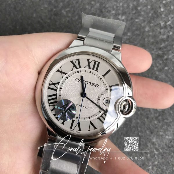 Replica Ballon Bleu De Cartier Quartz 33mm W6920084 Af Factory Silver Stainless Steel (2)