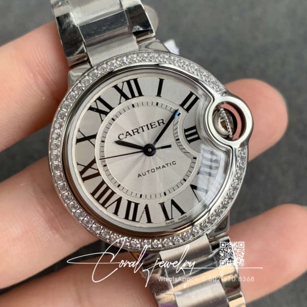 Replica Ballon Bleu De Cartier W4bb0016 33mm Af Factory White Stainless Steel Dial (2)