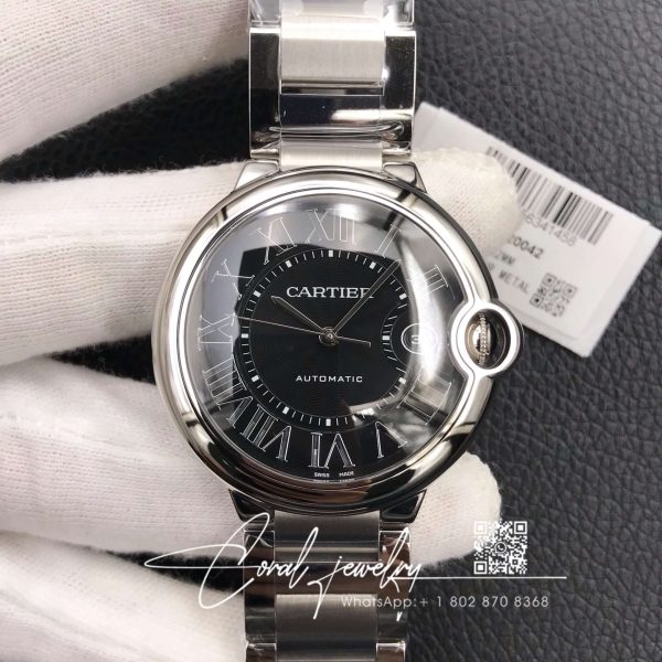 Replica Ballon Bleu De Cartier W6920042 42mm Af Factory Black Steel Strap Dial (1)