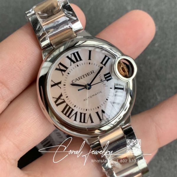 Replica Ballon Bleu De Cartier W69201 Ladies 33mm V6 Factory Pink Dial (2)