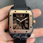 Replica Cartier De Santos 100th Anniversary W2020009 Rb Factory 18k Rose Gold Black Dial (1)