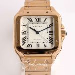 Replica Cartier De Santos 40mm V6 Factory 18k Rose Gold Case White Dial (3)