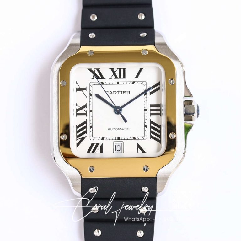 Replica Cartier Santos W2sa0009 Gf Factory V2 Black Rubber Strap (1)