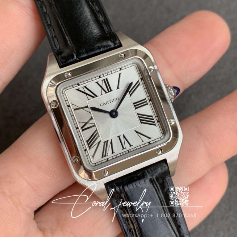 Replica Cartier Santos Wssa0023 Ladies Black Strap (2)