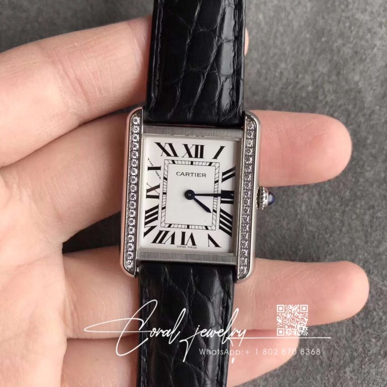 Replica Cartier Tank Quartz Af Factory White Diamond Bezel (1)