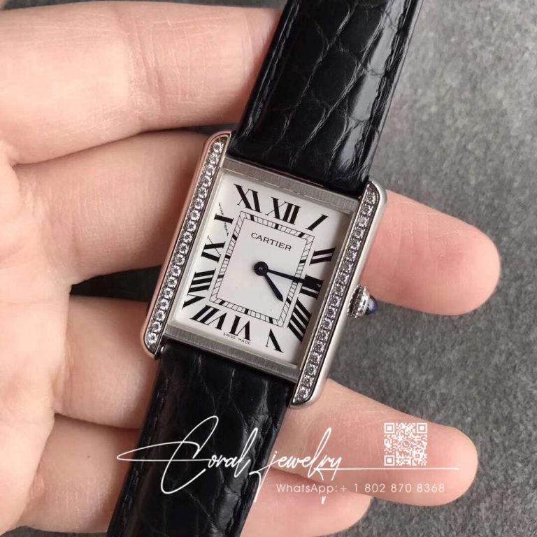 Replica Cartier Tank Quartz Af Factory White Diamond Bezel (2)