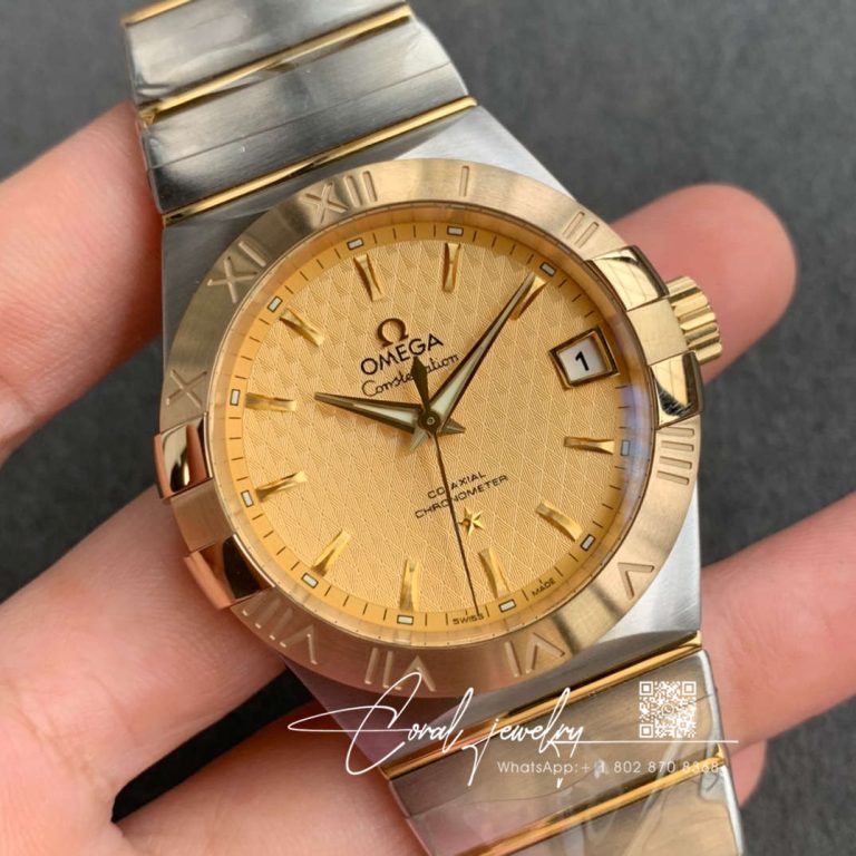 Replica Omega Constellation 123.20.38.21.08.002 Vs Factory Yellow Dial (2)